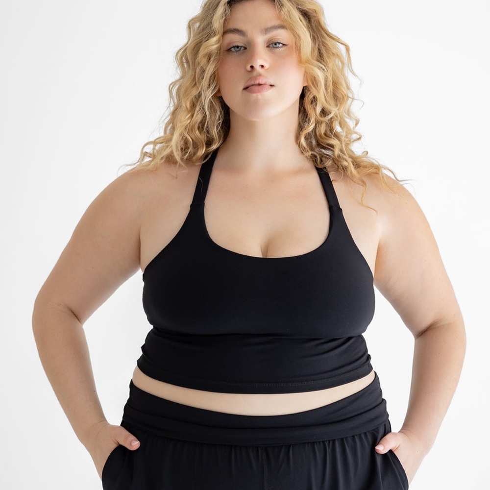 Imbodhi Black Women's Cross-Back Bralette